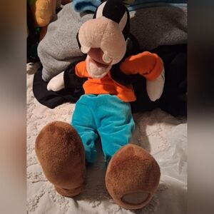 Disney Goofy Plush Toy with Orange and Blue Outfit